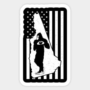 New Hampshire Bigfoot American Flag Sticker